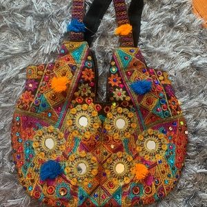 Embroidered colorful bag
